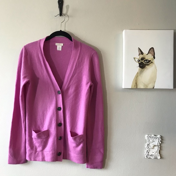 J. Crew Sweaters - J Crew Cashmere Sugar Plum Purple Cardigan